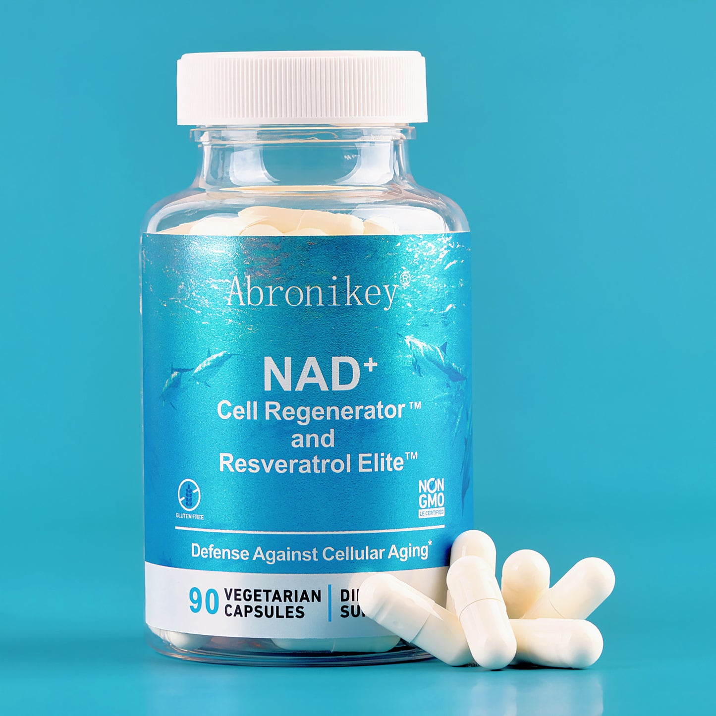 Abronikey NAD Cell Regenerator And Resveratrol Elite Nads Niacinamide Riboside Supplement With Trans Resveratrol, Quercetin, Energy,Focus 90 Capsule Dietary