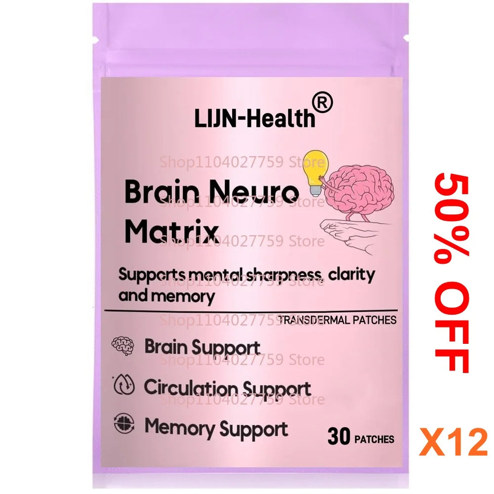 Nootropic Vitamin Brain Matrix – 30 Parches Transdérmicos para Memoria, Enfoque y Envejecimiento Saludable