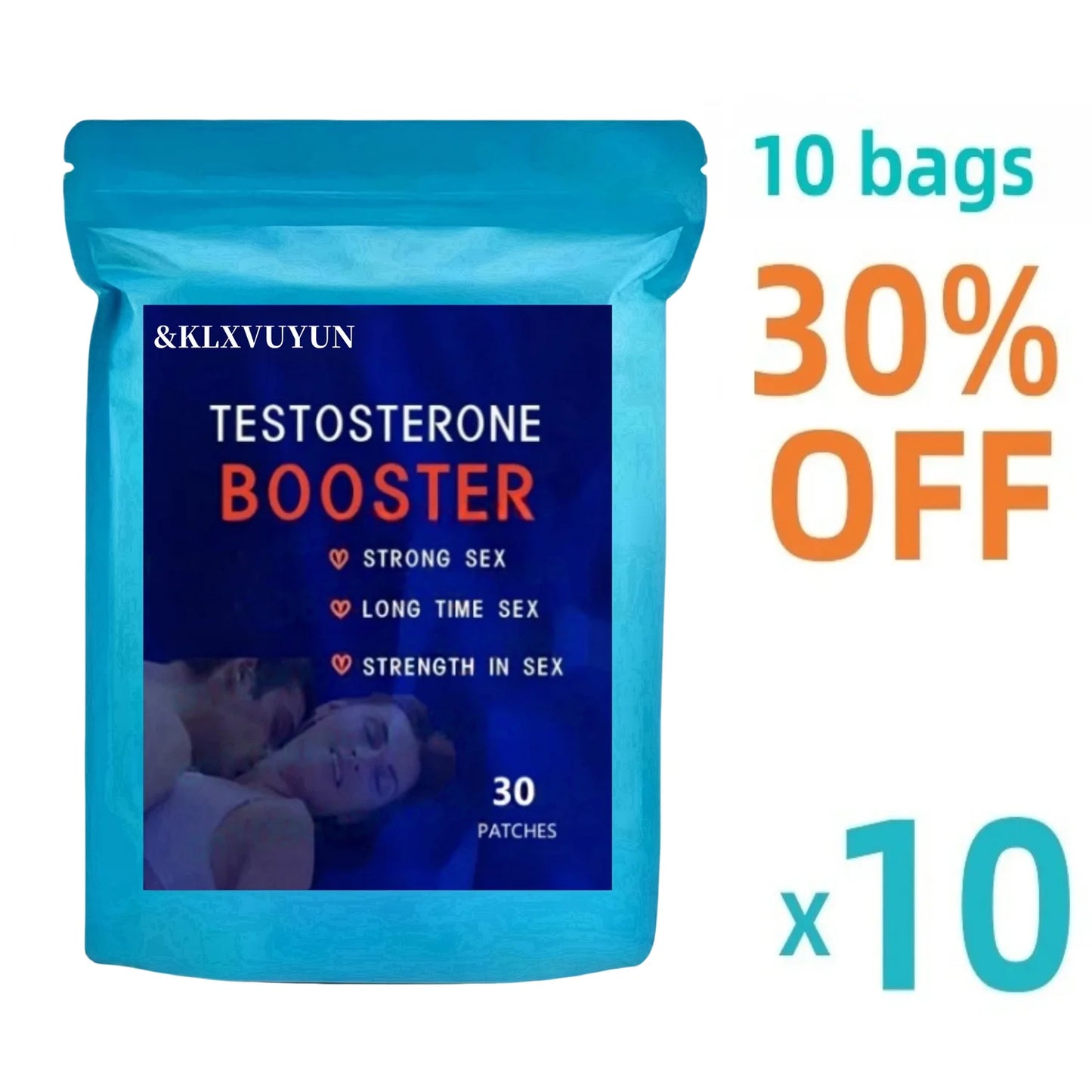 Testosterone Booster – 30 Parches Transdérmicos con Maca y Shilajit para Energía, Resistencia y Fuerza