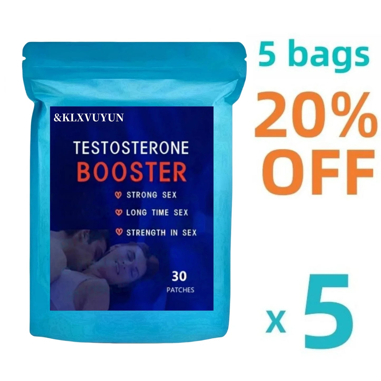 Testosterone Booster – 30 Parches Transdérmicos con Maca y Shilajit para Energía, Resistencia y Fuerza