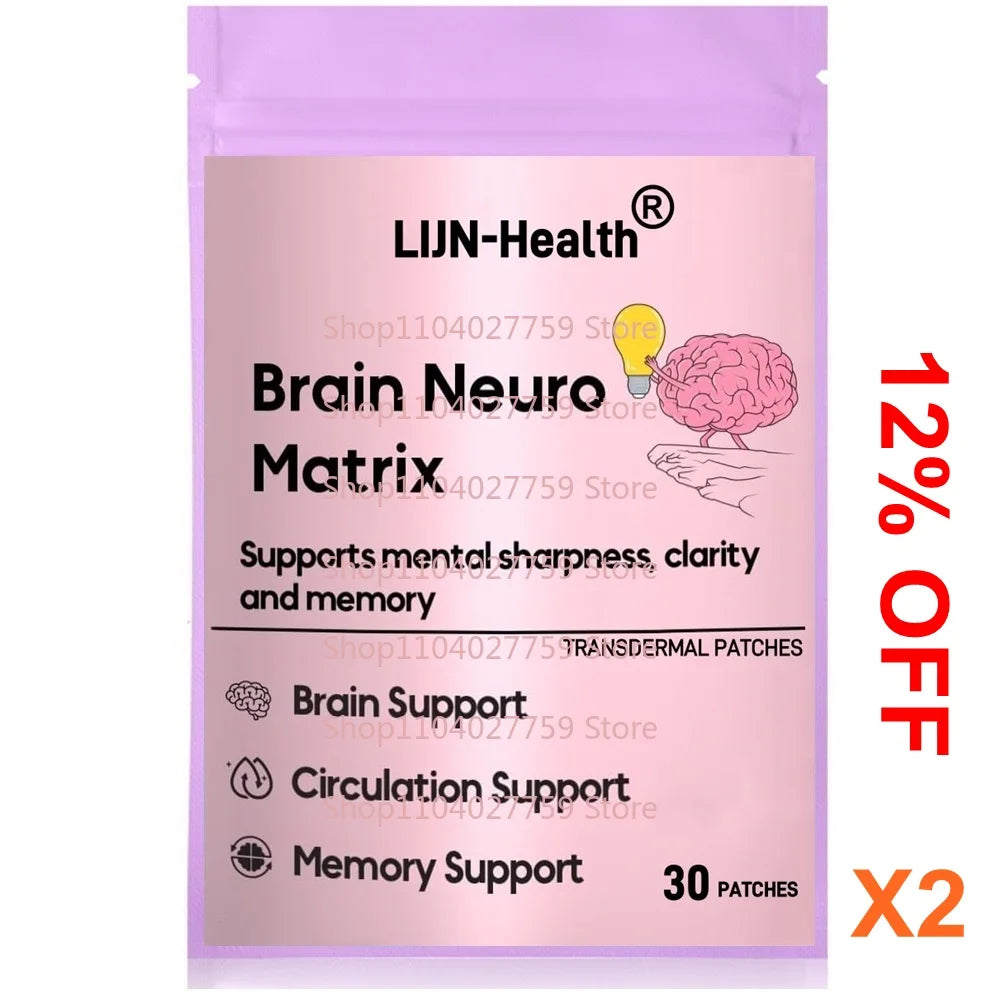 Nootropic Vitamin Brain Matrix – 30 Parches Transdérmicos para Memoria, Enfoque y Envejecimiento Saludable